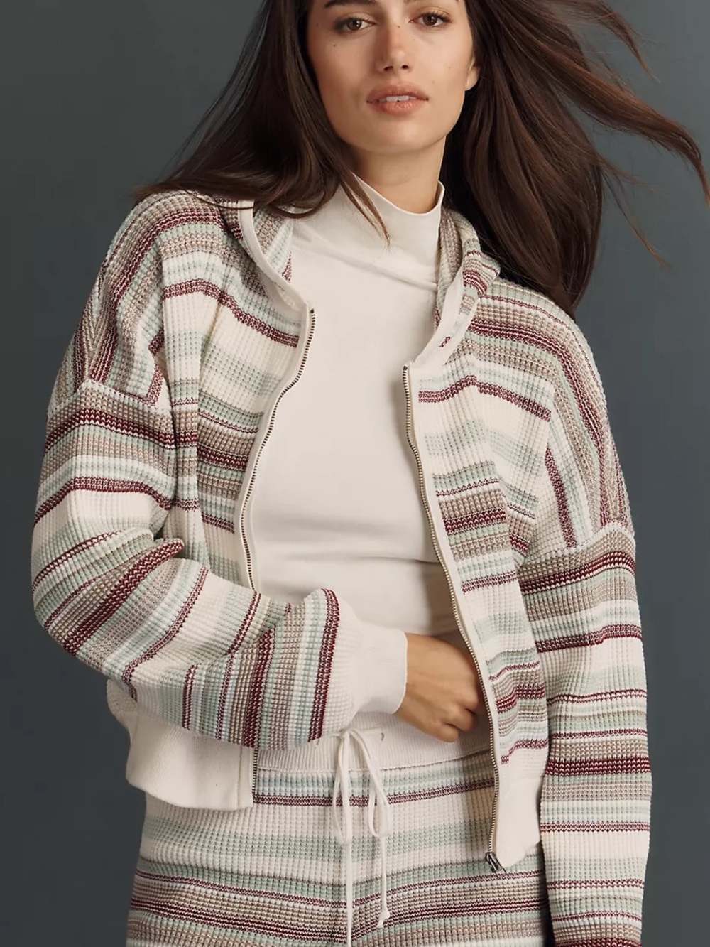 Daily Practice Thermal Zip-Up Cardigan